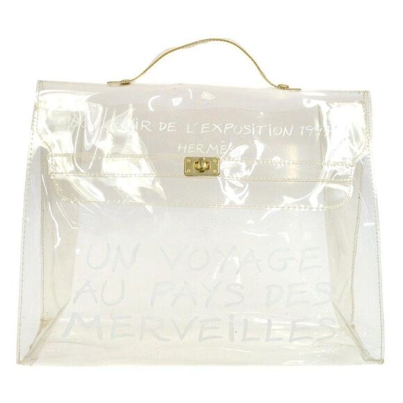 HERMES Vinyl Kelly Beach Hand Bag Purse - Picture 1 of 10